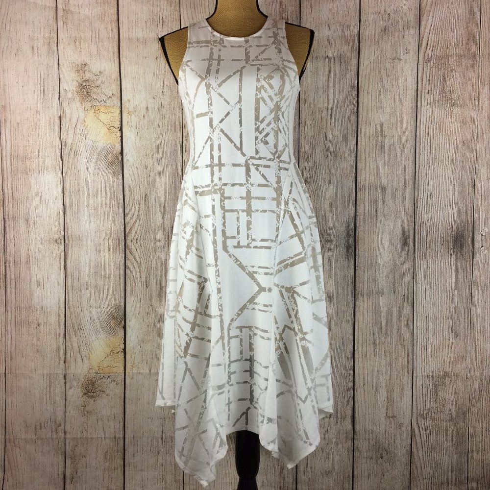**SOLD** White Sheer Overlay Sleeveless Dress Sz S - Picture 1 of 8